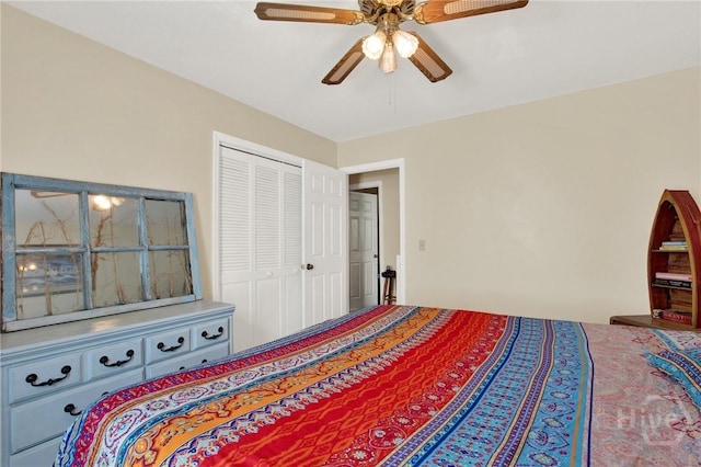 119 Catalina Dr, Tybee Island, GA 31328 - bedroom featuring ceiling fan and a closet