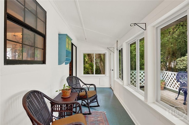 119 Catalina Dr, Tybee Island, GA 31328 - sunroom / solarium with lofted ceiling and baseboards
