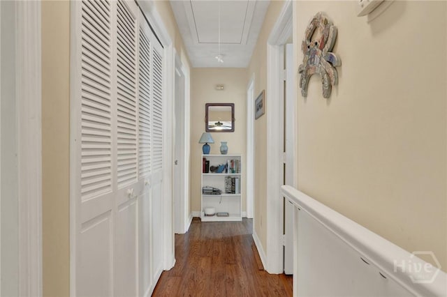 119 Catalina Dr, Tybee Island, GA 31328 - hall with attic access and dark wood finished floors