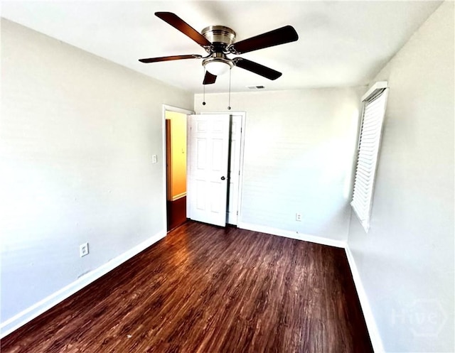 2210 Mosley St, Savannah, GA 31404 - unfurnished bedroom with wood finished floors and a ceiling fan