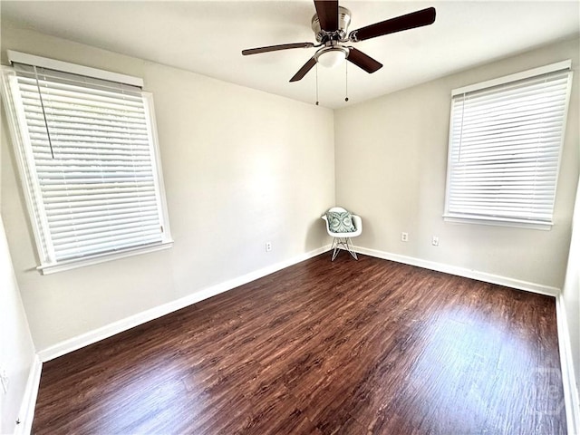 2210 Mosley St, Savannah, GA 31404 - unfurnished room with dark wood finished floors and ceiling fan