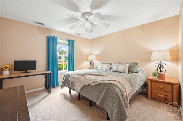 275 Carter St, Richmond Hill, GA 31324 - bedroom featuring light colored carpet and a ceiling fan