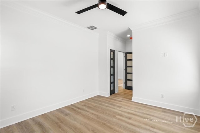 1212 Seiler Ave, Savannah, GA 31404 - unfurnished room with crown molding, ceiling fan, wood finished floors, and recessed lighting