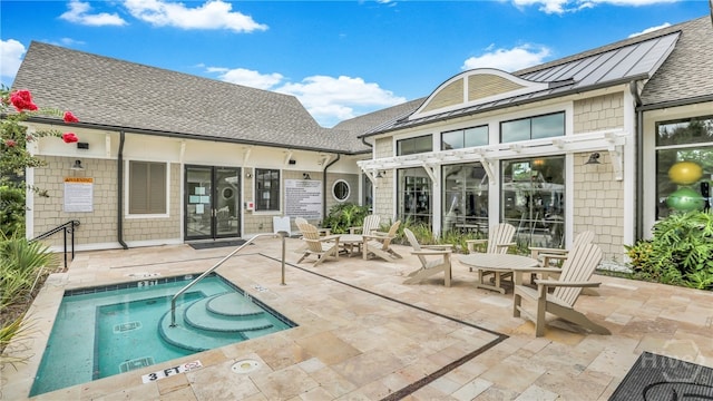 31 Cottingham Way, Pooler, GA 31322 - rear view of property featuring a patio area, a shingled roof, and a swimming pool