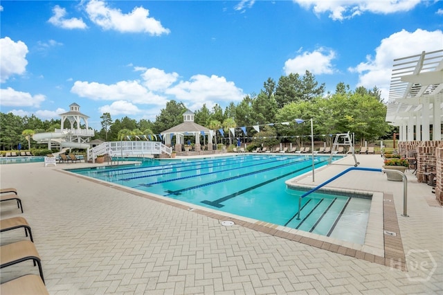 31 Cottingham Way, Pooler, GA 31322 - community pool featuring a gazebo, a patio area, and a pergola