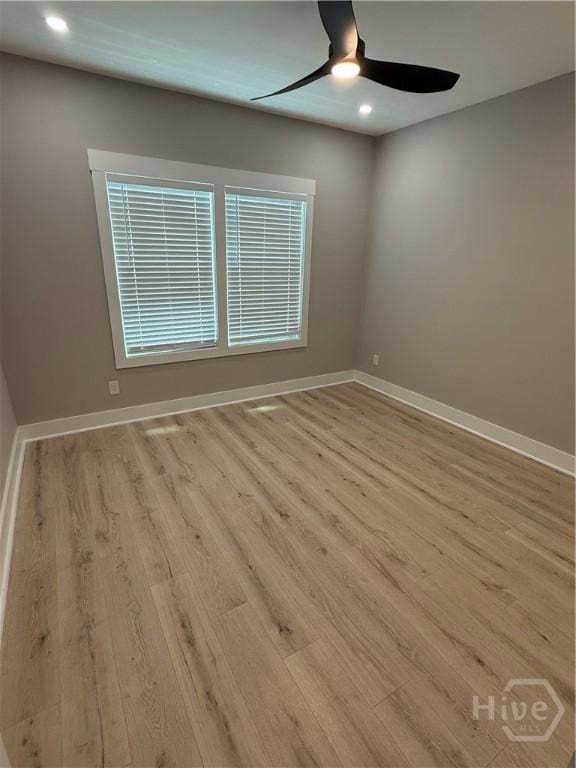 2310 Coakley St, Savannah, GA 31404 - empty room featuring ceiling fan, wood finished floors, and recessed lighting