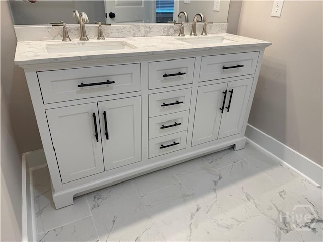 2310 Coakley St, Savannah, GA 31404 - bathroom with marble finish floors and double vanity