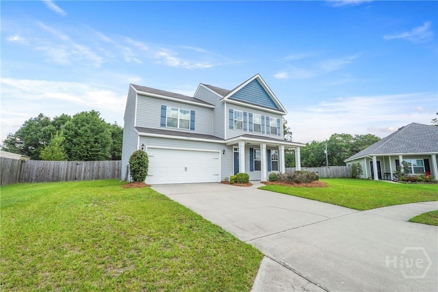 153 Whirlwind Way, Guyton, GA 31312 - view of front of house with concrete driveway, an attached garage, and a porch