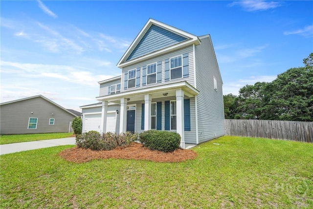 153 Whirlwind Way, Guyton, GA 31312 - view of front of home featuring covered porch, a garage, and concrete driveway