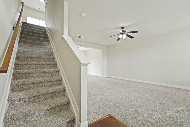 153 Whirlwind Way, Guyton, GA 31312 - stairway with carpet flooring and ceiling fan