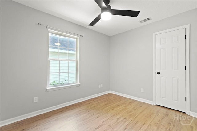 7305 Leghorn St, Savannah, GA 31406 - spare room featuring a ceiling fan and light wood-style floors