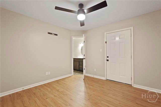 7305 Leghorn St, Savannah, GA 31406 - empty room with ceiling fan and light wood-type flooring