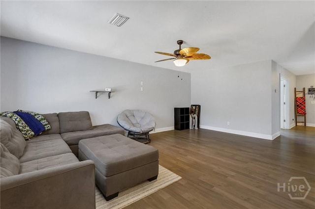 243 Forest St NE, Ludowici, GA 31316 - living area featuring wood finished floors and a ceiling fan
