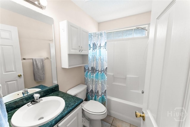 178 Junco Way, Savannah, GA 31419 - bathroom featuring vanity, shower / bath combo with shower curtain, and tile patterned floors