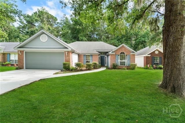 178 Junco Way, Savannah, GA 31419 - single story home with an attached garage, brick siding, driveway, and a front lawn