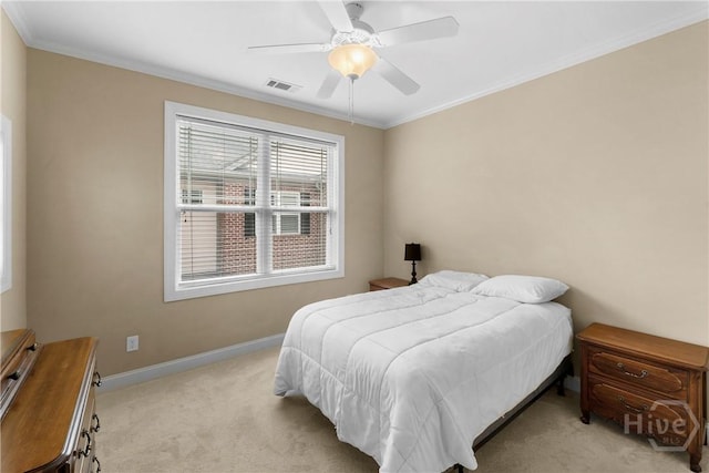903 River Oaks Dr Unit 903, Richmond Hill, GA 31324 - bedroom featuring light carpet, crown molding, and a ceiling fan