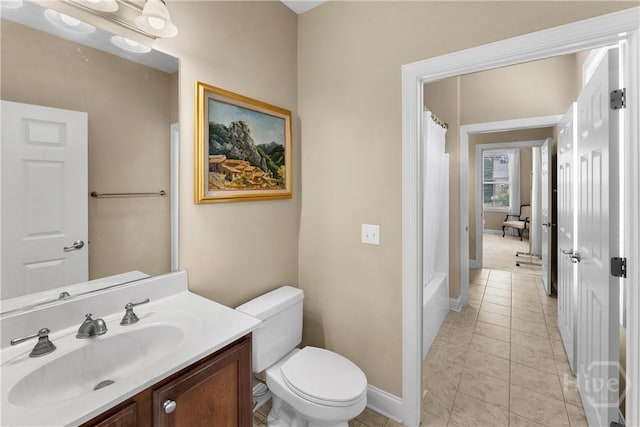 903 River Oaks Dr Unit 903, Richmond Hill, GA 31324 - full bath featuring vanity, tile patterned floors, and shower / bath combination with curtain