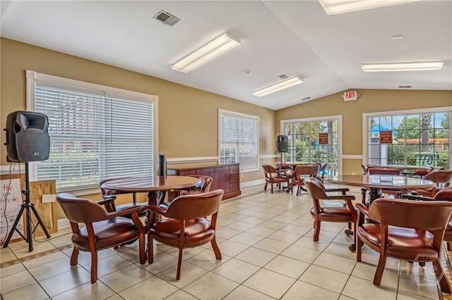 7 Saddle St N, Savannah, GA 31407 - dining room with vaulted ceiling, plenty of natural light, and light tile patterned floors