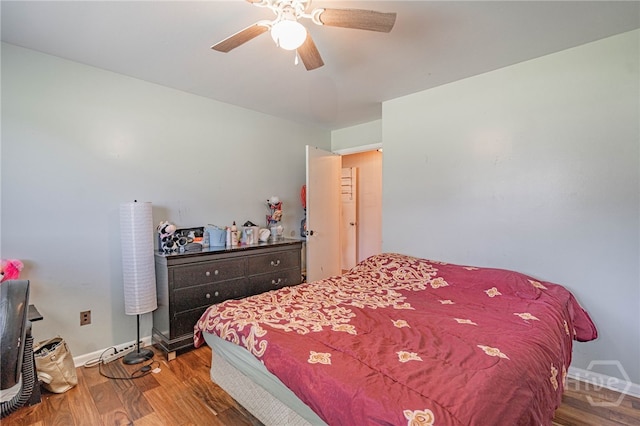 124 Drennon Dr, Jesup, GA 31545 - bedroom featuring wood finished floors and ceiling fan