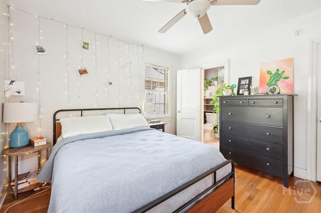 308 E 55th St, Savannah, GA 31405 - bedroom with light wood-style flooring and ensuite bathroom