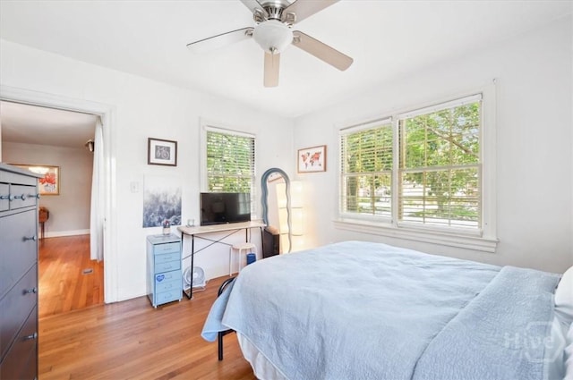 308 E 55th St, Savannah, GA 31405 - bedroom featuring wood finished floors and ceiling fan
