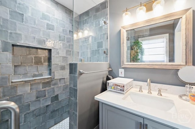 308 E 55th St, Savannah, GA 31405 - bathroom featuring vanity and walk in shower