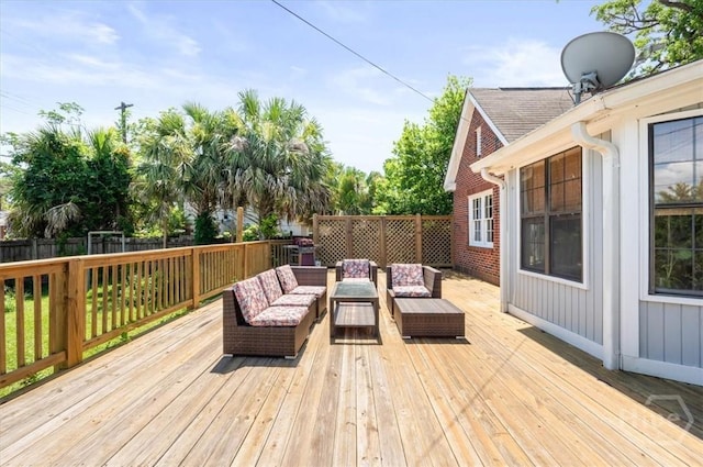 308 E 55th St, Savannah, GA 31405 - wooden terrace with an outdoor living space