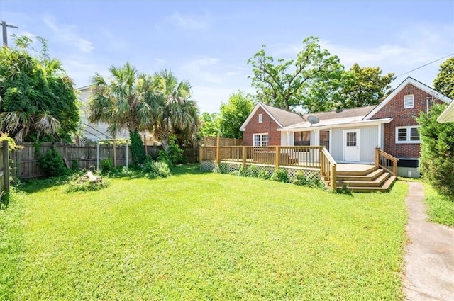308 E 55th St, Savannah, GA 31405 - fenced backyard featuring a deck