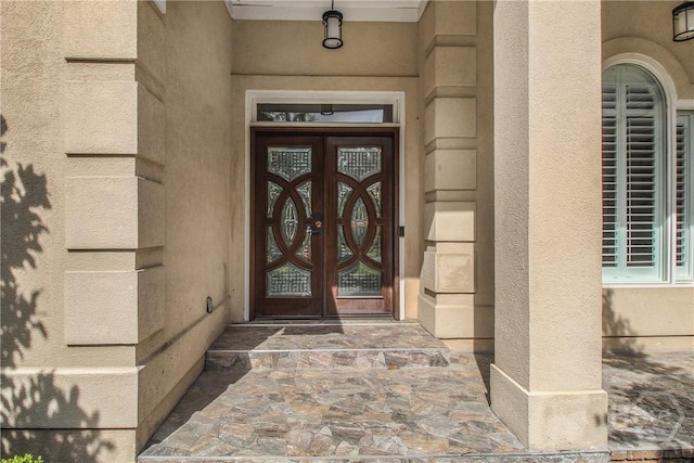 17 Hickory Grove Pt, Savannah, GA 31405 - entrance to property with french doors and stucco siding