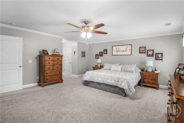 161 Laurel Ln, Guyton, GA 31312 - carpeted bedroom featuring ornamental molding and a ceiling fan