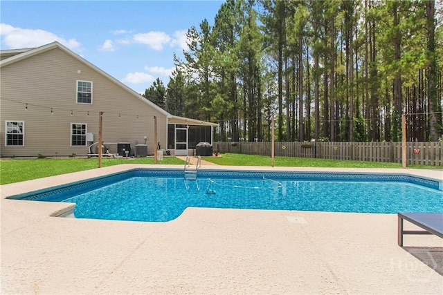 161 Laurel Ln, Guyton, GA 31312 - view of pool with a sunroom, a fenced backyard, and a patio