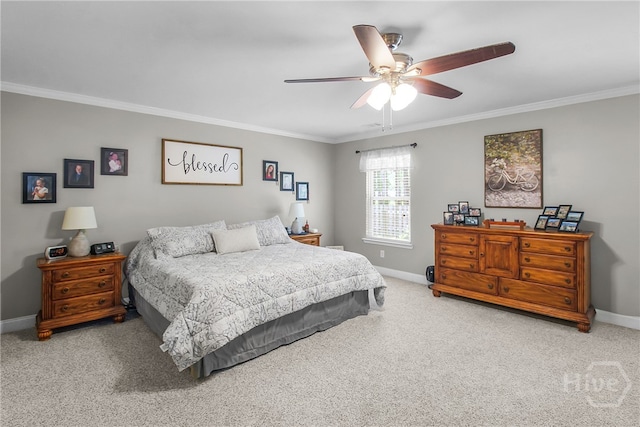 161 Laurel Ln, Guyton, GA 31312 - bedroom featuring crown molding, carpet, and a ceiling fan