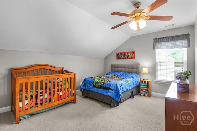 161 Laurel Ln, Guyton, GA 31312 - carpeted bedroom featuring lofted ceiling and ceiling fan