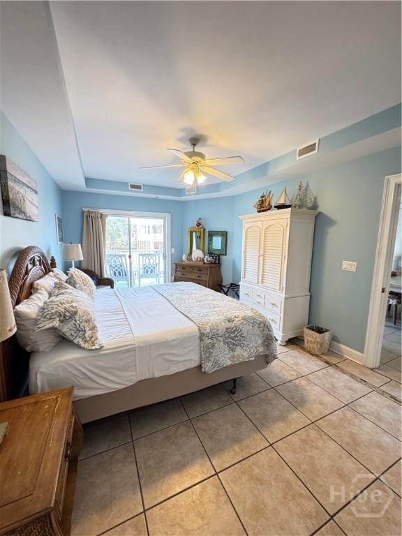 404 Butler Ave Unit 612, Tybee Island, GA 31328 - bedroom featuring light tile patterned floors and ceiling fan