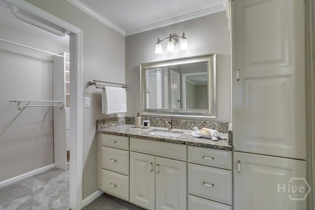 611 Benton Dr, Pooler, GA 31322 - bathroom featuring vanity and ornamental molding