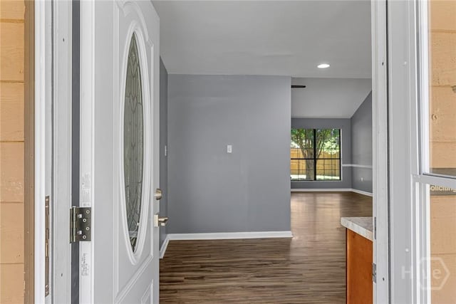 2 Brandle Cv, Savannah, GA 31405 - entryway with wood finished floors, recessed lighting, and vaulted ceiling