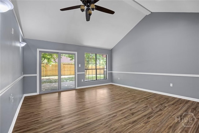 2 Brandle Cv, Savannah, GA 31405 - spare room featuring lofted ceiling, wood finished floors, and ceiling fan