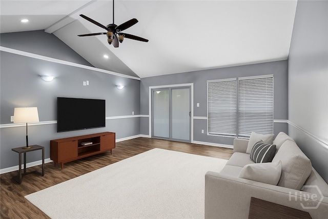 2 Brandle Cv, Savannah, GA 31405 - living room with wood finished floors, a ceiling fan, and recessed lighting