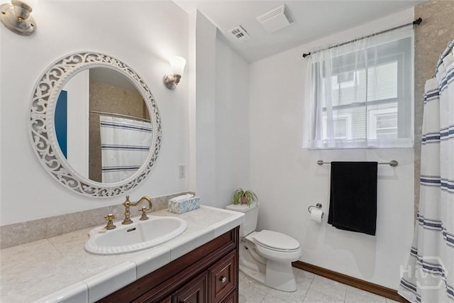 1405 E 51st St, Savannah, GA 31404 - full bath with vanity, tile patterned flooring, and a shower with curtain