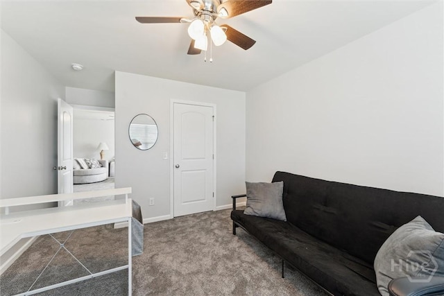 80 Glen Way, Richmond Hill, GA 31324 - carpeted living room featuring a ceiling fan and baseboards