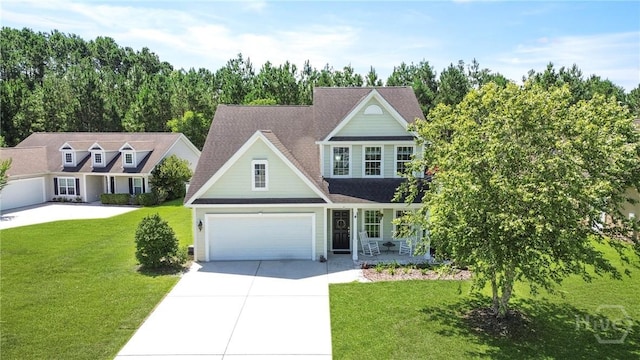 28 Cross Gate Ct, Pooler, GA 31322 - traditional-style house featuring driveway, a front lawn, an attached garage, and covered porch
