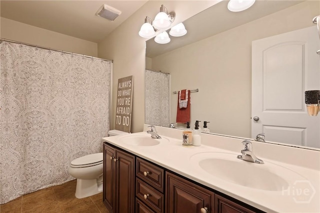 28 Cross Gate Ct, Pooler, GA 31322 - bathroom featuring double vanity, tile patterned flooring, and a shower with shower curtain