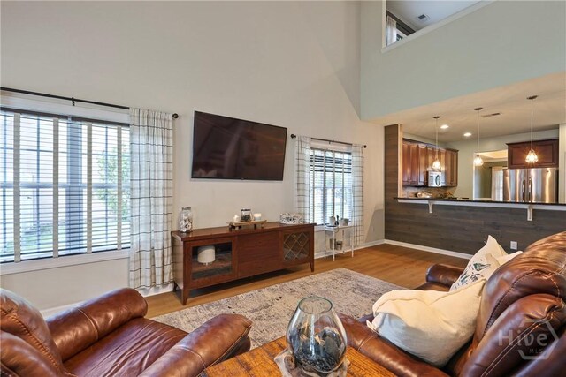 28 Cross Gate Ct, Pooler, GA 31322 - living area featuring wood finished floors and a high ceiling