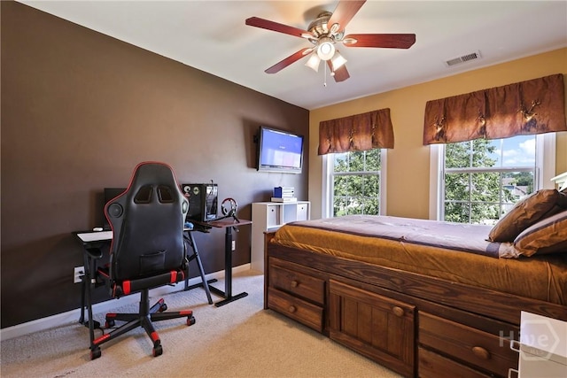 28 Cross Gate Ct, Pooler, GA 31322 - bedroom featuring light colored carpet, a desk, and ceiling fan