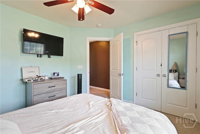28 Cross Gate Ct, Pooler, GA 31322 - bedroom featuring carpet flooring, a closet, and a ceiling fan