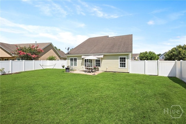 28 Cross Gate Ct, Pooler, GA 31322 - rear view of property featuring a fenced backyard, a patio, and roof with shingles