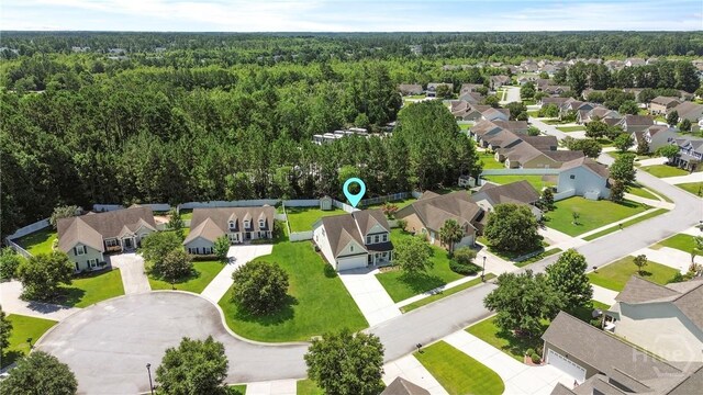 28 Cross Gate Ct, Pooler, GA 31322 - aerial view of residential area featuring a forest