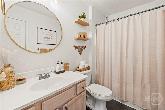 135 Trellis Way, Savannah, GA 31419 - full bathroom featuring vanity, a textured ceiling, and curtained shower