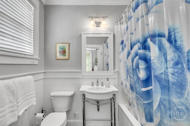 217 E 54th St, Savannah, GA 31405 - full bathroom with vanity and shower / bath combo with shower curtain