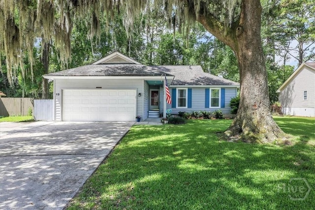 13 Bryan Wood Cir, Savannah, GA 31410 - single story home featuring an attached garage, driveway, and roof with shingles